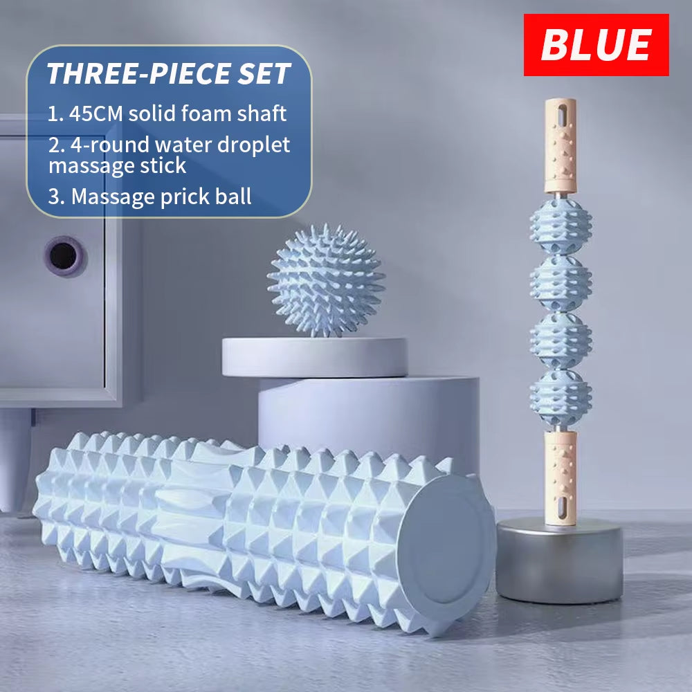 [Three Piece Massage Set] Massage Prick Ball, Massage Roller, Foam Massage Roller Shaft