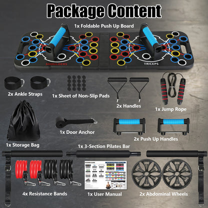 Multifunctional Push up Board Home Strength Training Equipment with 15 Fitness Accessories