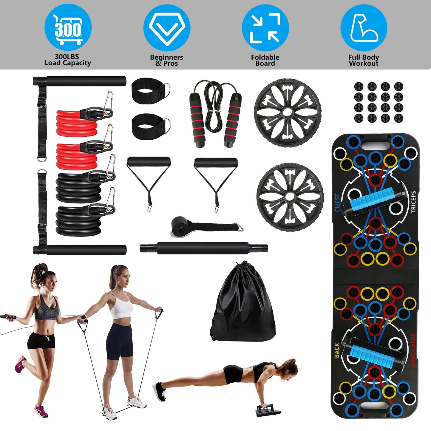 Multifunctional Push up Board Home Strength Training Equipment with 15 Fitness Accessories