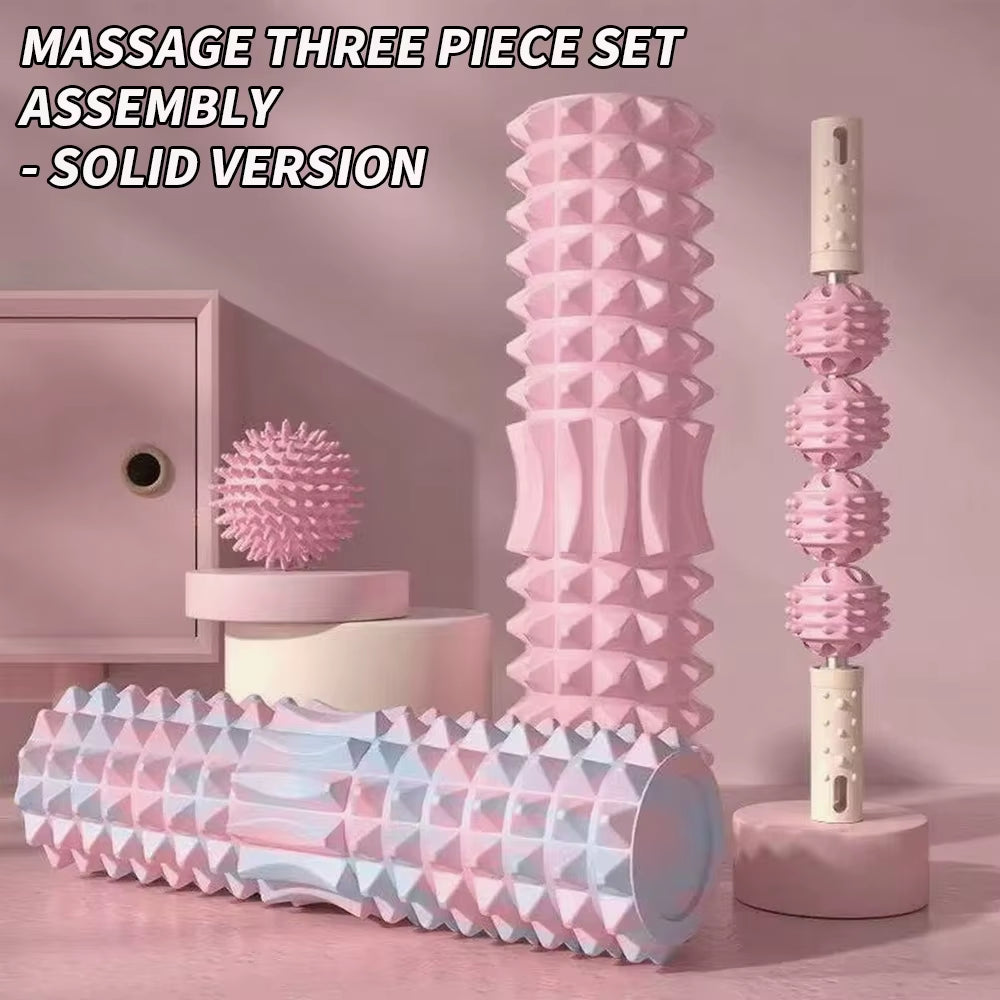 [Three Piece Massage Set] Massage Prick Ball, Massage Roller, Foam Massage Roller Shaft