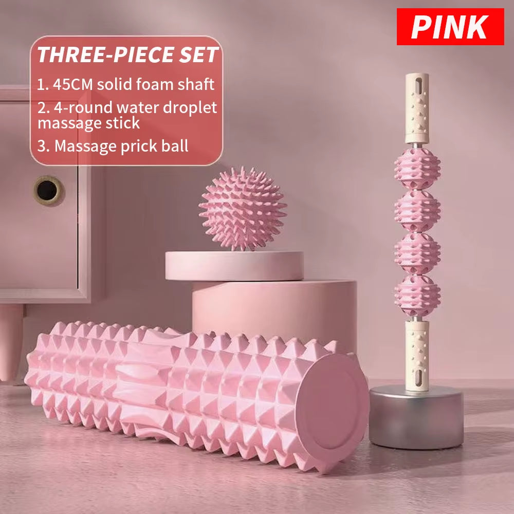 [Three Piece Massage Set] Massage Prick Ball, Massage Roller, Foam Massage Roller Shaft