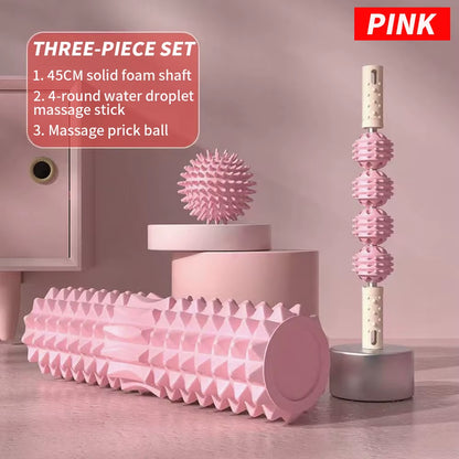 [Three Piece Massage Set] Massage Prick Ball, Massage Roller, Foam Massage Roller Shaft