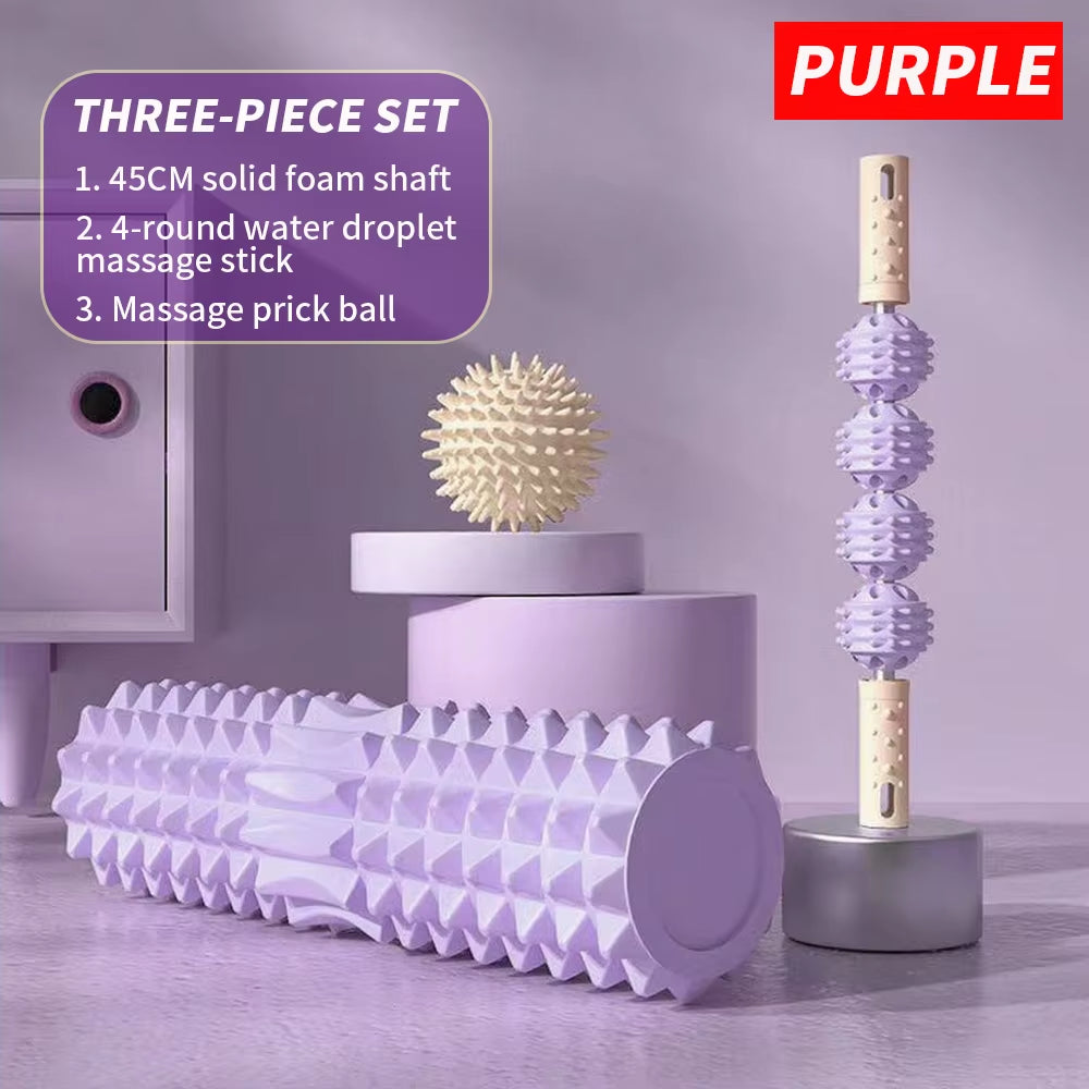 [Three Piece Massage Set] Massage Prick Ball, Massage Roller, Foam Massage Roller Shaft
