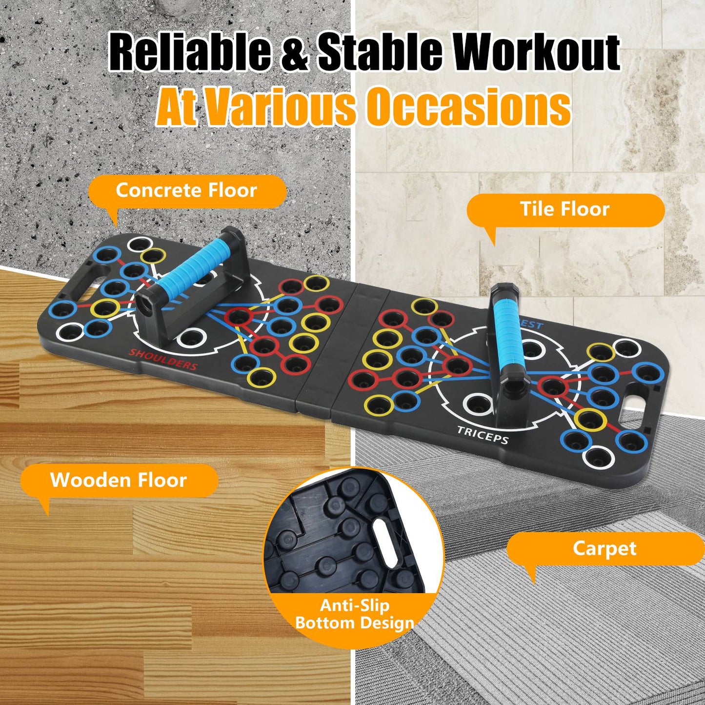 Multifunctional Push up Board Home Strength Training Equipment with 15 Fitness Accessories