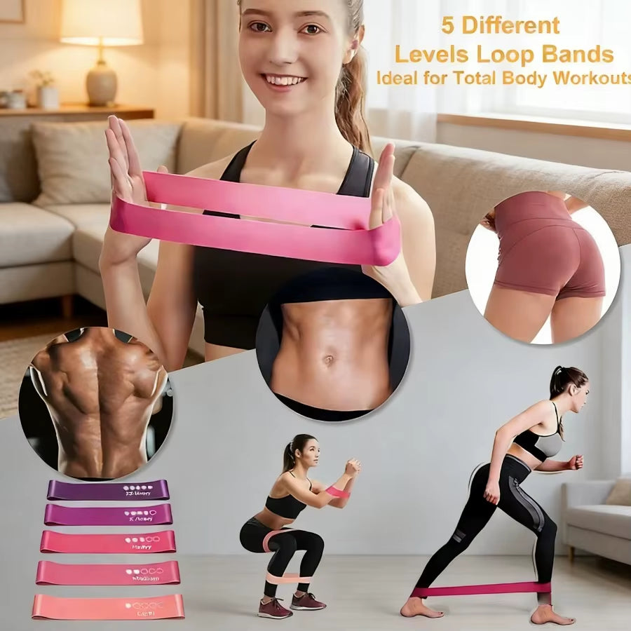 5Pcs Portable Resistance Bands Set