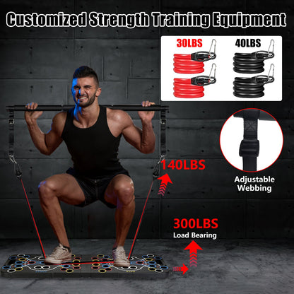 Multifunctional Push up Board Home Strength Training Equipment with 15 Fitness Accessories